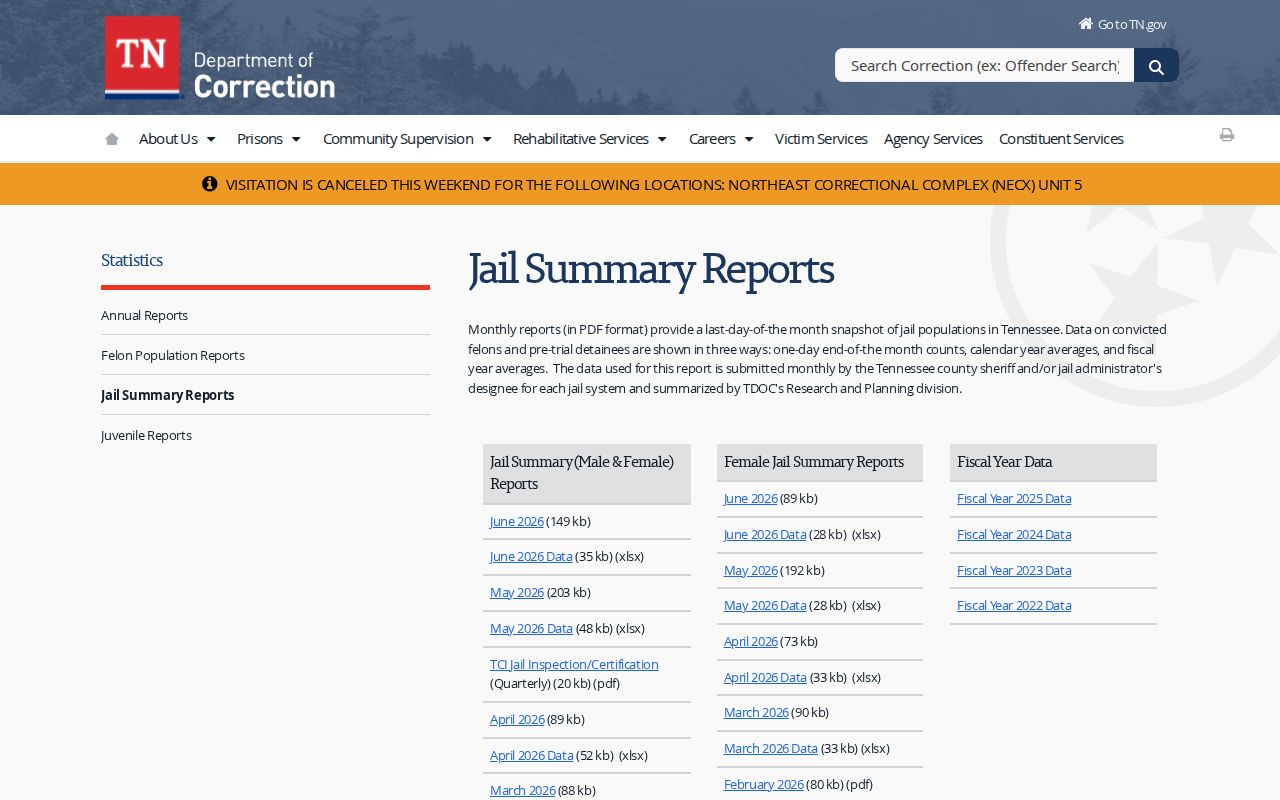 Official Bedford County arrest and jail summary reports