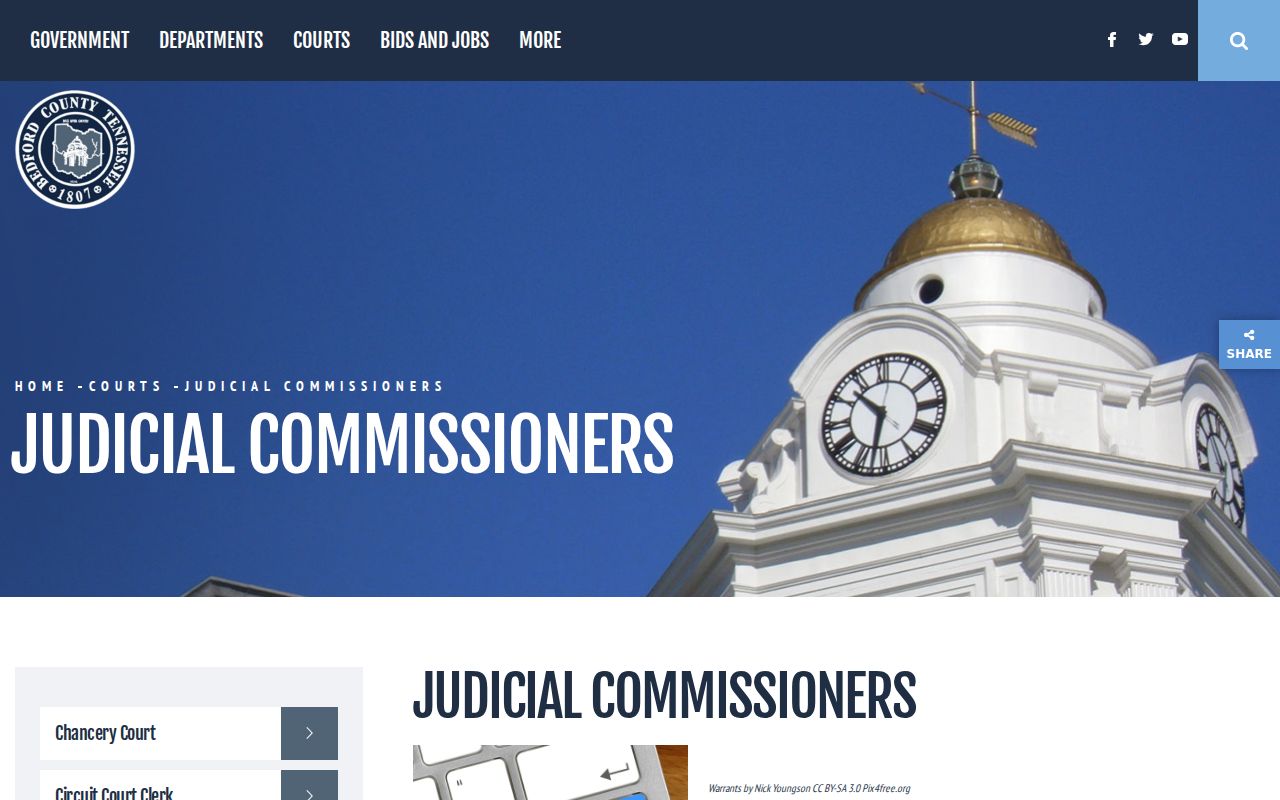 Wartrace criminal records and Bedford warrant bail arraignment duties